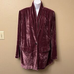 NWT Endless Rose Purple Velvet Blazer Size M